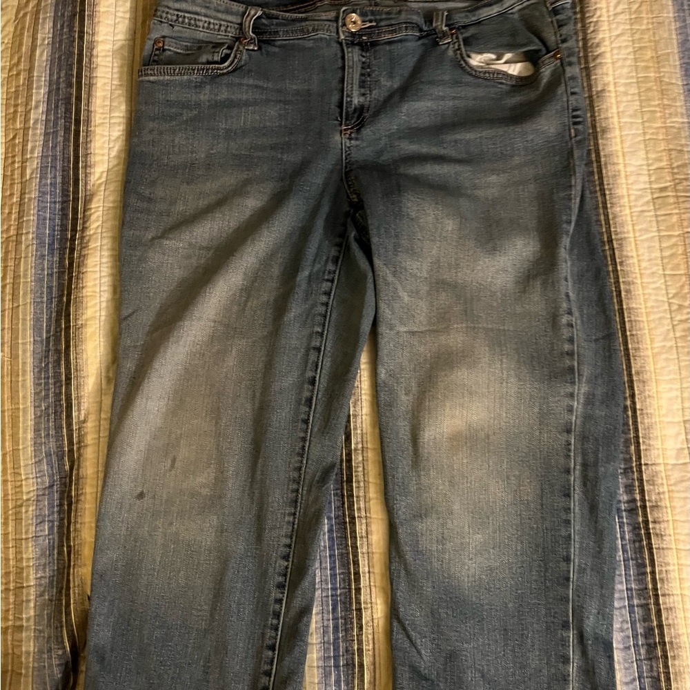 INC International Concepts Blue Boot Cut Jeans Washed Denim